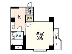 第11友建ビル 1Kの間取図画像