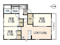 グレイス宇品東 1階3LDKの間取り
