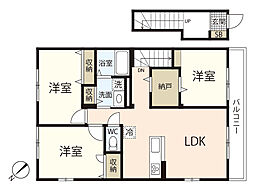 レジデンス阿品 2階3LDKの間取り