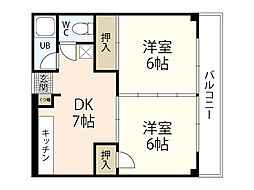 ラヴェール西川口 3階2DKの間取り
