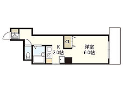 アクアコート廿日市 ワンルームの間取図画像