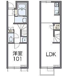 レオネクストクレール住吉II 1階1LDKの間取り