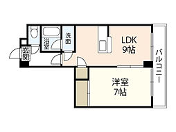 ビオスクレーネー 2階1LDKの間取り