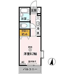 セジュール ワンルームの間取図画像