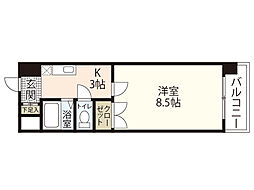 スクールハイツ陽光 1Kの間取図画像