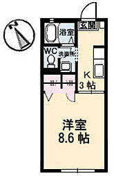 アヴァンティ東本浦 1Kの間取図画像