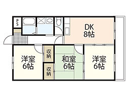 ルクソール安芸 3DKの間取図画像