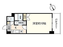 エスフォート中広通り 1Kの間取図画像