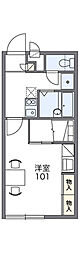 レオパレスアクシス 1Kの間取図画像