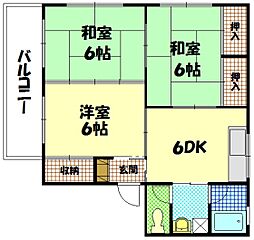 平成ハタ1 3DKの間取図画像