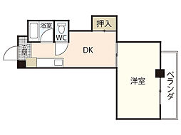 レジデンス東雲 1DKの間取図画像