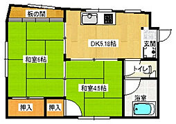EIGOビル 2DKの間取図画像