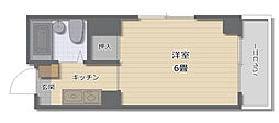 沖ビル 1Kの間取図画像