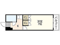 ハイツたかす 1Kの間取図画像