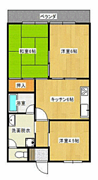 増田アパート 3DKの間取図画像