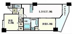 ザ・パークハウス広島駅前通り 2LDKの間取図画像