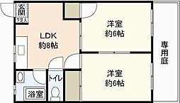 真宅コーポ 2LDKの間取図画像