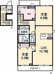 ラ・コリーナ 2LDKの間取図画像