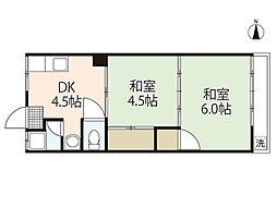 芸南マンション 2DKの間取図画像