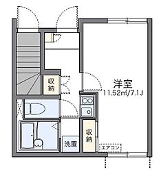 レオネクストマールフ 1Kの間取図画像