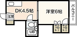 飯田コーポラス 1DKの間取図画像