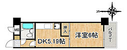 ダイアパレス大手町第2 1DKの間取図画像