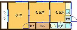 レベッカ温品 2DKの間取図画像
