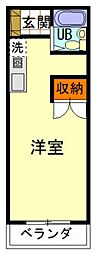 ロイヤル戸坂 ワンルームの間取図画像