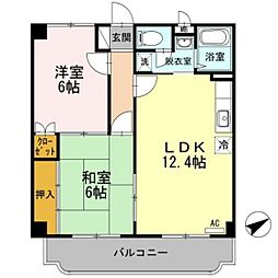 レジデンスエコー 2LDKの間取図画像