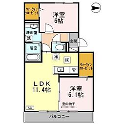 グリーンヒルズガーデン 2LDKの間取図画像