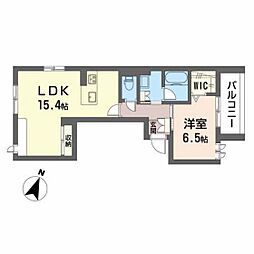 ファミーユ翠 1LDKの間取図画像