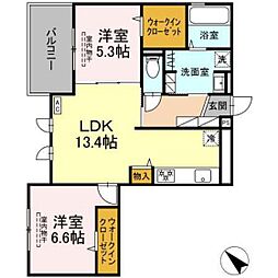 GrandField・io 2LDKの間取図画像