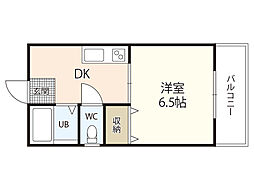 岡本ビル 1DKの間取図画像