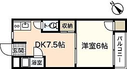 ベーカリービル 1DKの間取図画像