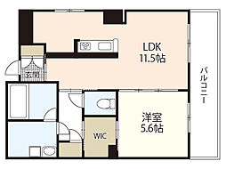 olivier 1LDKの間取図画像
