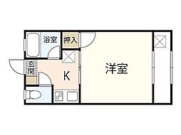 ヴィラみそのう 1Kの間取図画像