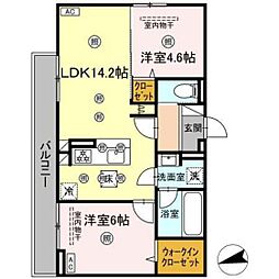 エルバ庚午 2LDKの間取図画像