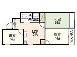 ISビル1 3DKの間取図画像