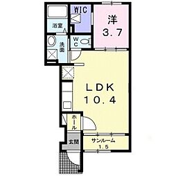 フローリッシュ 1LDKの間取図画像
