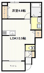 キャベンディッシュ上の浜 1SLDKの間取図画像