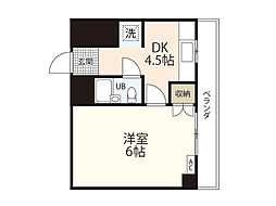 グリーンマンション 1DKの間取図画像