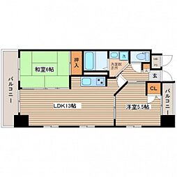 L'グランデ観音 2LDKの間取図画像