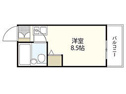 レジェンド船越南 ワンルームの間取図画像