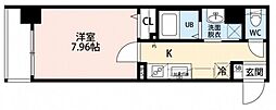 N舟入通り 1Kの間取図画像