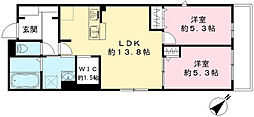 アリス桃山 2LDKの間取図画像