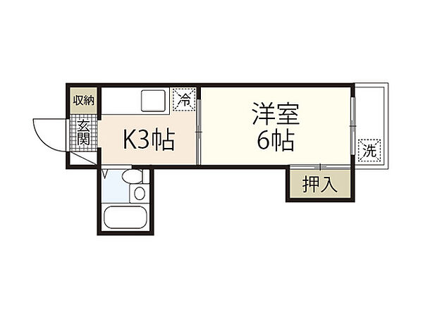 峰ガーデン ｜広島県広島市東区牛田本町4丁目(賃貸マンション1K・3階・24.00㎡)の写真 その2