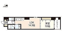 Ｌａ　Ｄｏｌｃｅ　平和大通り 8階1LDKの間取り