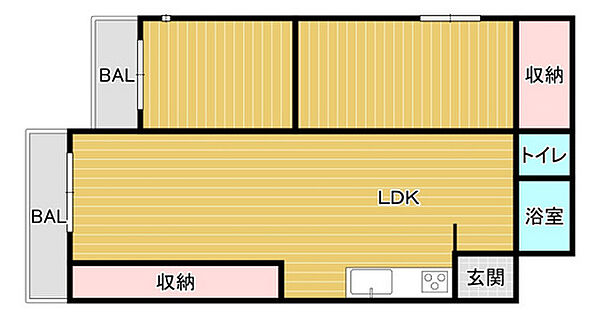 サンピア中央 ｜広島県広島市中区東平塚町(賃貸マンション2LDK・2階・46.24㎡)の写真 その2