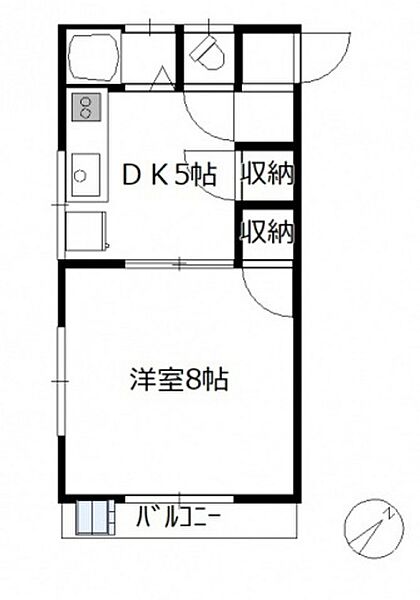 コーポ柳庵B棟 ｜広島県廿日市市平良1丁目(賃貸アパート1DK・2階・26.50㎡)の写真 その2