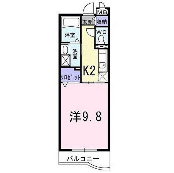 プロムナード ｜広島県安芸郡府中町鶴江1丁目(賃貸マンション1K・2階・30.66㎡)の写真 その2